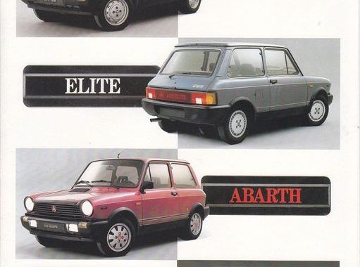 Catálogo da época, Autobianchi A112 sétima série anos 84/85, para mercados onde ...