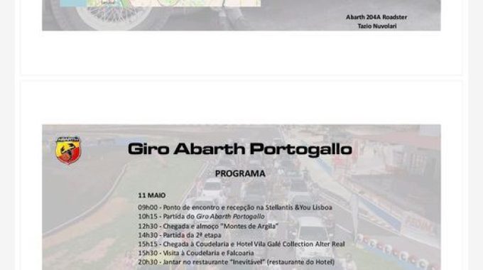 4° GIRO ABARTH PORTUGAL
 Dias 11 E 12 Of May.